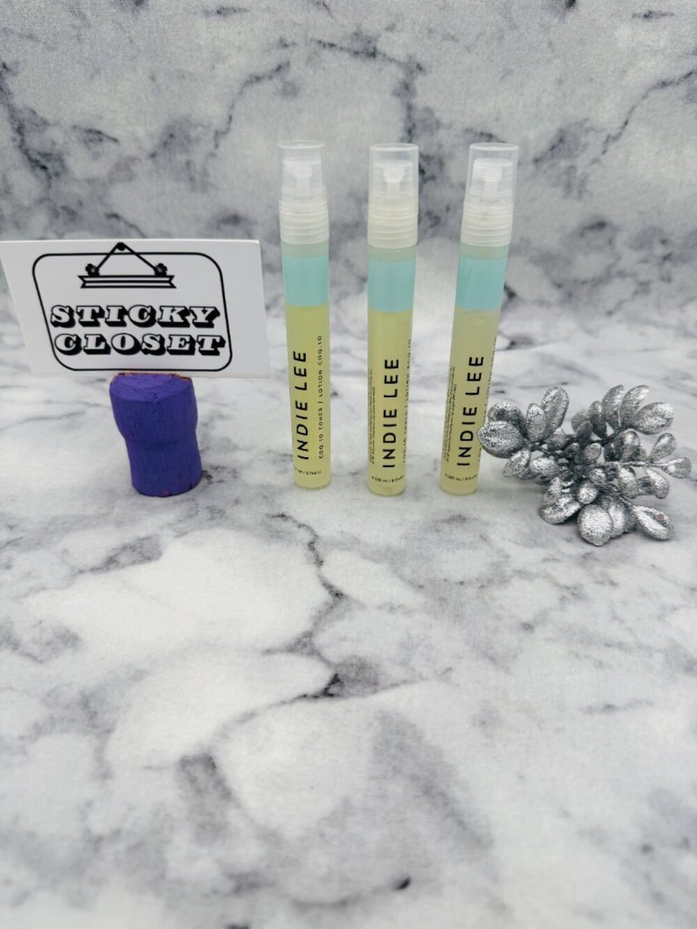Indie Lee Skincare Gift Set-COQ-10 Toner Rebalance&Prime Spray,3 x 8.5ml-3pc-NEW